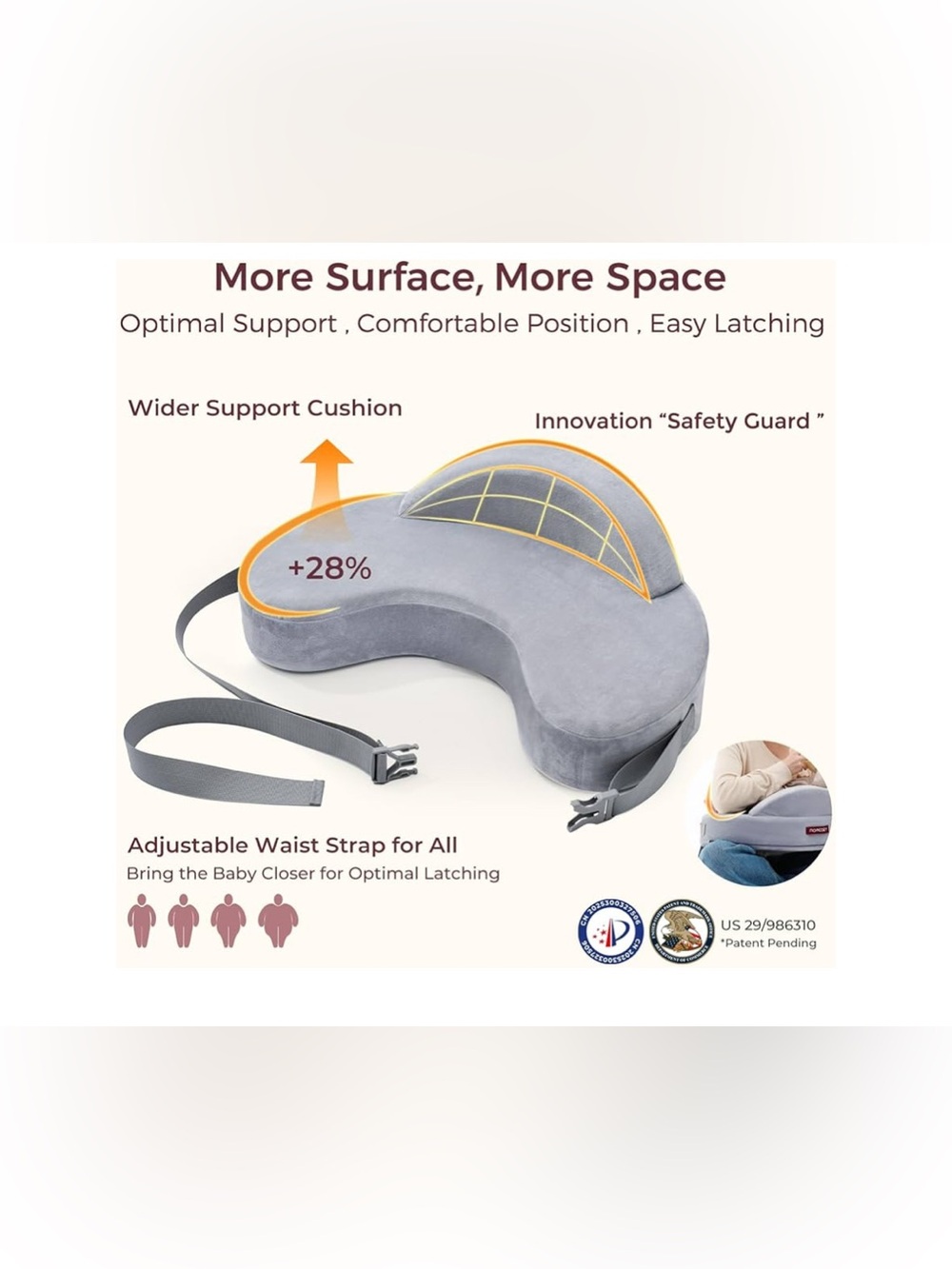 Momcozy Innovative Safety Guard Nursing Pillow - Picture 11 of 11